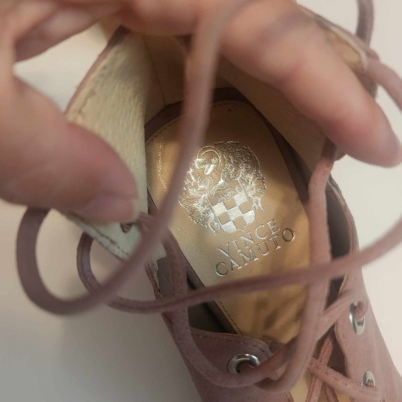 Vince Camuto Nahara Mauve Suede Lace-Up Sandal Heels - 9 1/2 - Picture 5 of 5